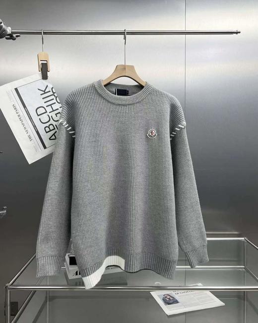 D121122新款提花宽松阔版秋冬针织衫长袖套头毛衣男女同款 商品图1