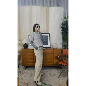 无惧左右 拼色腰香蕉裤 醋酸羊毛 厚实抗寒 宽松结构感款卫衣长裤 高性价比