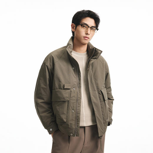 GXG男装【90白鸭绒】冬季工装大口袋立领休闲保暖男式羽绒服K&C 商品图6