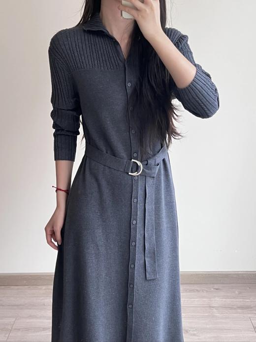 【高品质私服】【收腰半高领翻领针织长袖连衣裙】2色可选！高阶中性色系，穿出 “纸片人” 既视感【无标出货 介意慎拍】WD 商品图6