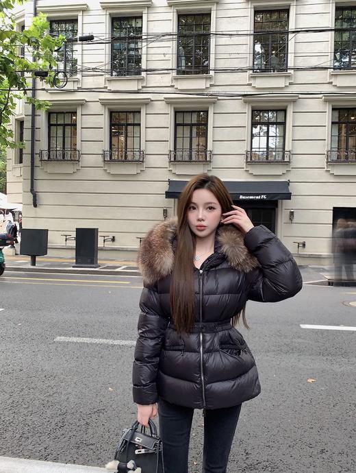 蒙口 Boed可拆卸狐狸毛领弹力腰带轻质尼龙收腰羽绒服（MT） 商品图0