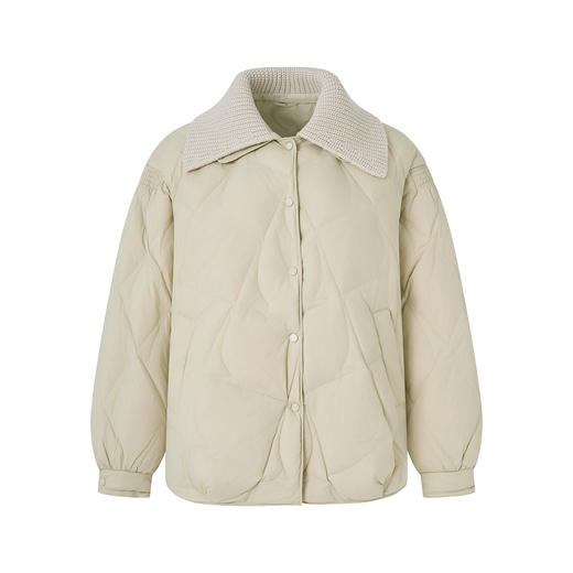 「高货wl」全新升级【铂金会员487/天猫659/差价172】(02053)洛诗琳可拆卸针织大翻领羽绒服2025冬季气质防风保暖外套 商品图4