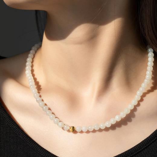 菜菜家白月光和田玉项链|新疆且末特级白+猫眼金珠，油润细腻 商品图2