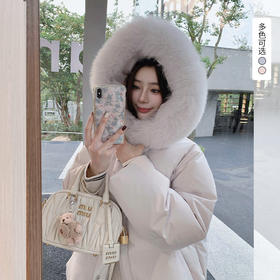 西遇狐狸大毛领连帽棉服女冬季新款韩系宽松加厚保暖外套SS051954