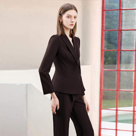 IWY/深棕色西装套装女职业装高级感气质长袖总裁正装秋季工作服CP2470 商品图2