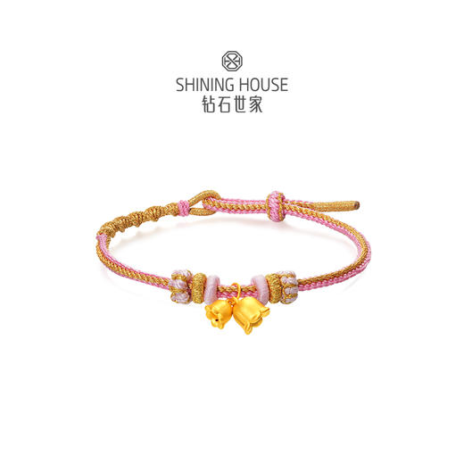 【定价黄金】【限时8折】【现货】钻石世家 心喜好运系列 足金黄金手串 莲花结 盘龙结 铃兰花元素 幸福归来足金手绳 商品图1