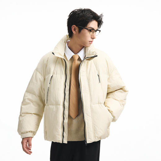 GXG男装【85鸭绒】冬季纯色防寒保暖休闲男式立领短款羽绒服K&C 商品图5