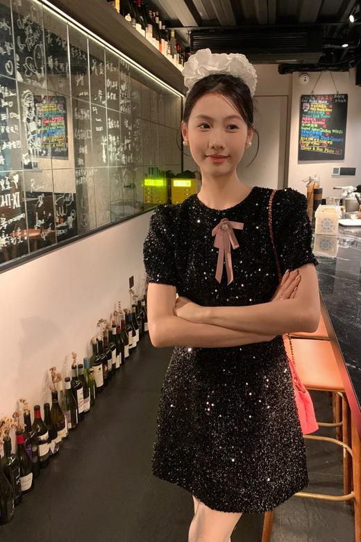 ANSUABEL 高级感小礼服性感露背亮片连衣裙 22011 商品图5