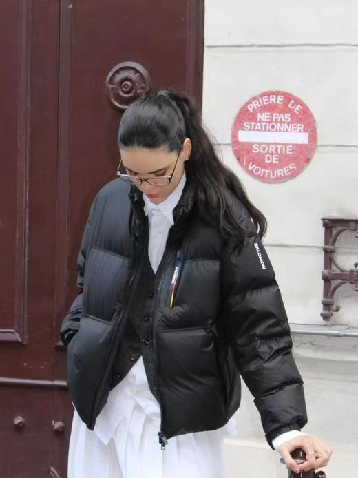 D121139格纹防泼水涂层面料Contour立领羽绒服男女同款 商品图4