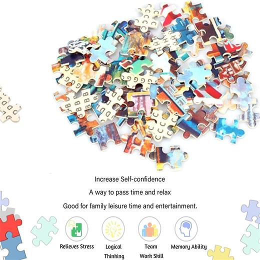 ChengQiSM  高品质 世界地标地图拼图 1000片 教育与趣味拼图 儿童益智解压玩具 X0016Z9GLF 商品图4