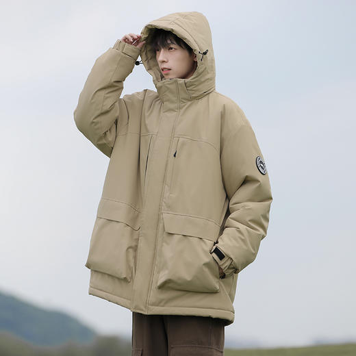 【硬汉风格 防风锁温 耐磨抗撕裂】冬季防风连帽石墨烯大码棉服 （B1-M5311） 商品图3
