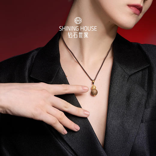 【钜惠价】【沉香黄金】【福满厚禄系列】钻石世家 足金吊坠 花丝葫芦足金沉香吊坠（配绳）  古法黄金黄金吊坠挂坠【黄金产品不支持无理由退换货】预计3-5天发货 商品图5