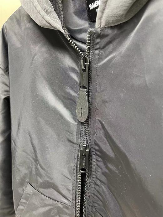 D121142新款双环拉链棉衣外套黑色飞行服夹克保暖外套 商品图8