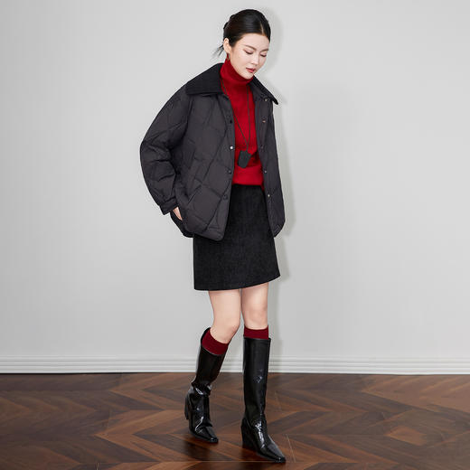 「高货wl」全新升级【铂金会员487/天猫659/差价172】(02053)洛诗琳可拆卸针织大翻领羽绒服2025冬季气质防风保暖外套 商品图1