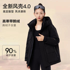 【双12直播专享】【品质鹅绒】个调 风壳4.0冬季新款90鹅绒收腰短款冲锋衣羽绒服8388 S-XL码黑色/紫色