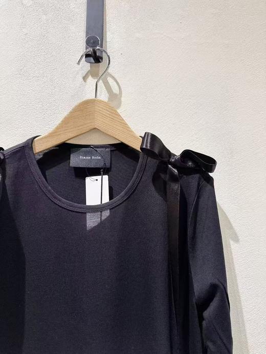 女款蝴蝶结飘带长袖T恤he 商品图2