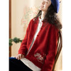 牧衣游原创 毛织手工刺绣外套新款轻盈柔软红色百搭毛织开衫 挽歌 商品缩略图2
