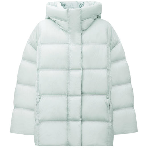 SELFWHO90白鹅绒撞色羽绒服女2025冬新款保暖防风中长款宽松外套 商品图4