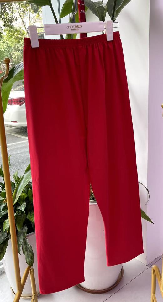 发财大红色翻领丝光棉套装女款睡衣舒适透气1415340 商品图2