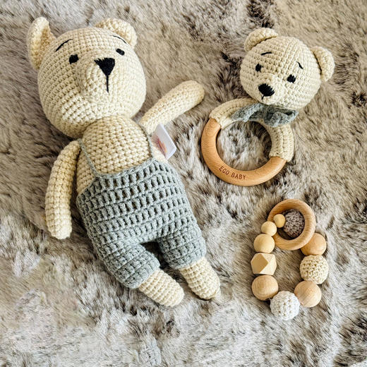 沙特阿拉伯 Eco baby 手工钩针玩偶套装 婴儿摇铃玩具 商品图3