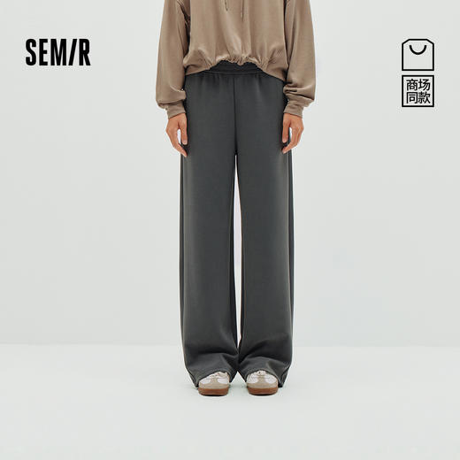 商场同款|森马休闲裤女春字母长裤2026新款时尚简约运动风阔腿裤 商品图0