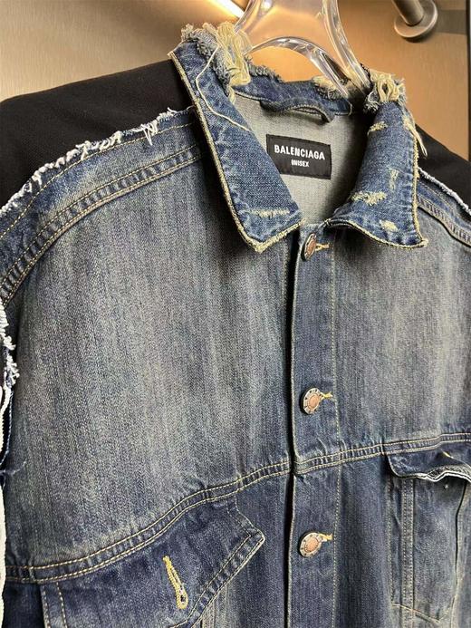 D121143新款条纹单排扣洗水蓝情侣休闲牛仔外套 商品图1