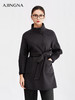 【商场同款】阿菁娜冬季新款立领斜襟大衣同色腰带收腰显瘦袖口纽扣细节A30D511102 商品缩略图3