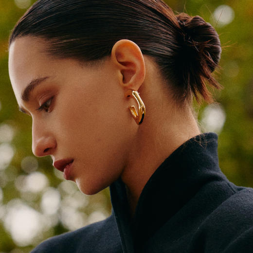 【Anglrbaby杨颖&宋佳&单依纯&刘芳菲&于明加&刘孜同款】Retro Chic 意大利复古创意饰品   神树金圈耳环 商品图4