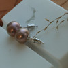甄珠贝 秋冬香草色系 淡水珍珠耳钉 10-11mm，饱满，ji光，面无暇 侧/底部小微瑕 925银针 商品缩略图4