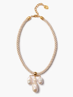 订购6周到｜Chan Luu-CAROLINE-吊灯 淡水珍珠 扭纹缎带 项链［美国设计师］