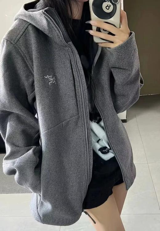中性款抓绒羊毛呢连帽外套hu003 商品图3