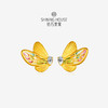 【灵瑞降喜系列】钻石世家  古法黄金灵蝶珐琅古法金钻石耳饰 足金黄金耳饰【黄金产品不支持无理由退换货】预计3-5天发货 商品缩略图0