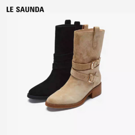 莱尔斯丹  2025冬款时尚休闲时装直筒靴