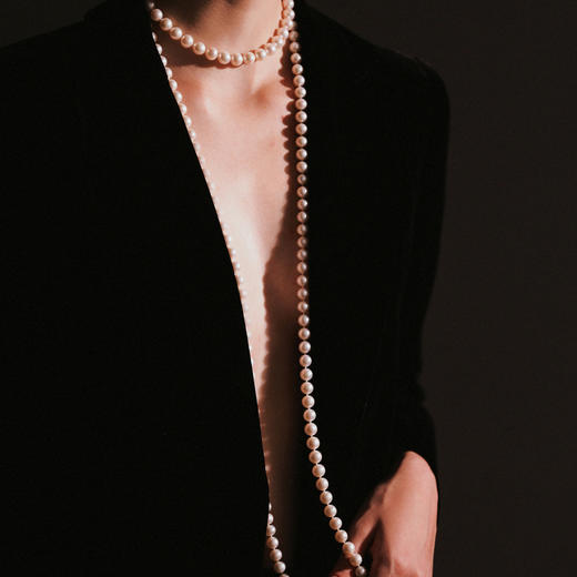 【金靖&刘也同款】苏托儿三号天然珍珠项链（8mm，160cm） 商品图1