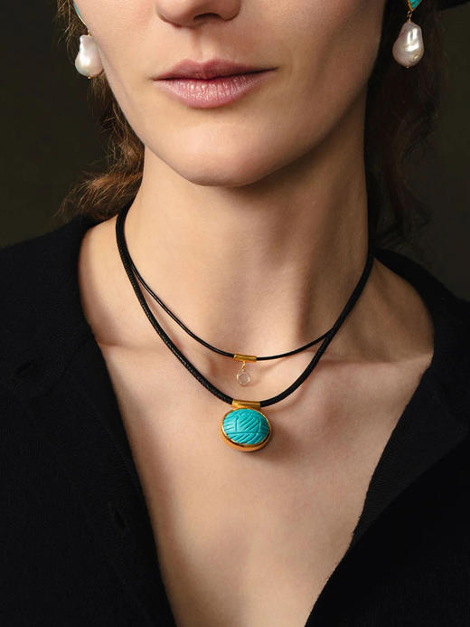 订购6周到｜Chan Luu-MIRAGE-莫桑石 皮革 吊坠 项链［美国设计师］ 商品图1