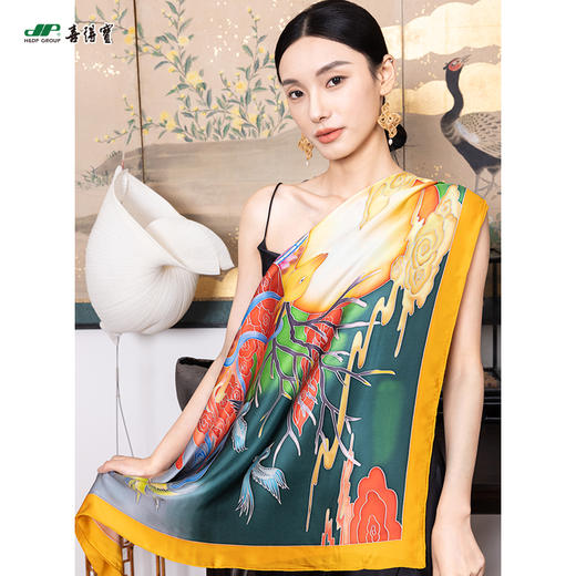 喜得宝文创非遗手绘  绘彩·精卷方巾 商品图3