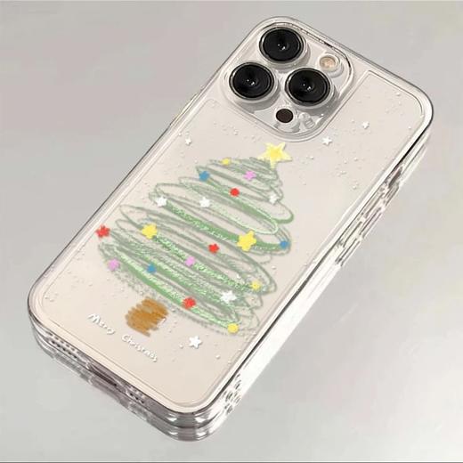 【简约精致时尚❗️节日仪式感】趣味圣诞树适用苹果16PROMAX手机壳iPhone15透明14防摔13软壳12潮。jb 商品图2