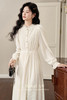 鹿向南「软芙雪花」法式气质连衣裙女装秋冬2025新款圆领长袖长裙 商品缩略图4