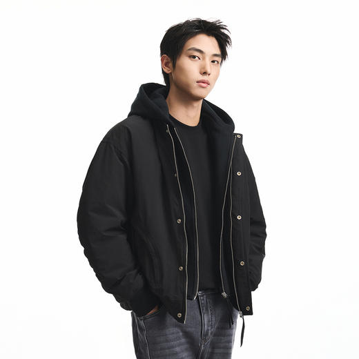 GXG男装【90%白鸭绒】冬季拼接假两件外套男式连帽短款羽绒服K&C 商品图1