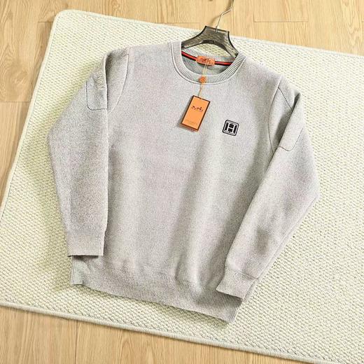 D121130秋冬加绒加厚设计胸前刺绣Logo圆领毛衣男款 商品图5