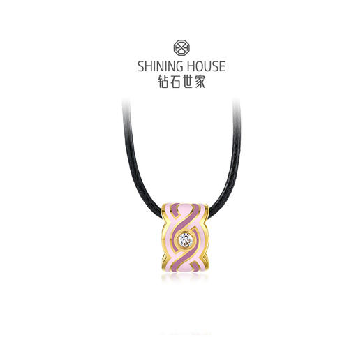 【无限】【花样琅漫】钻石世家 花样琅漫·无限系列 足金镶钻挂坠 足金镶钻戒指情侣戒 足金耳饰  德国黄金工艺手工拍平珐琅结合【不含链子】【黄金产品不支持无理由退换货】预计3天发货 商品图1