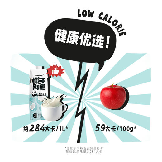 椰子知道【家庭装】0糖鲜椰汁1L装*6瓶 商品图2