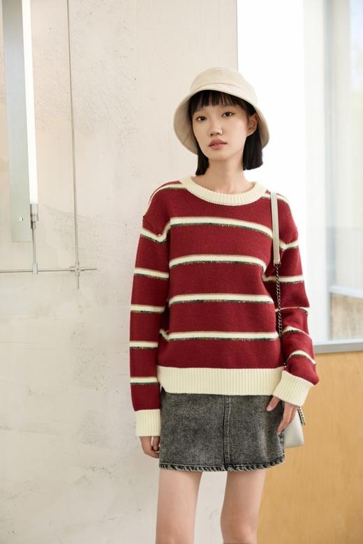LNNNS 撞色条纹软糯套头宽松毛衣 21998 商品图0