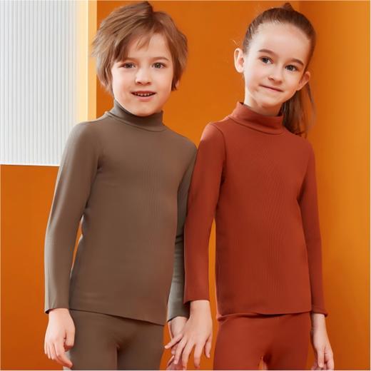weyo秋冬新款儿童竖条德绒半高领长袖保暖打底衫T0932 商品图3