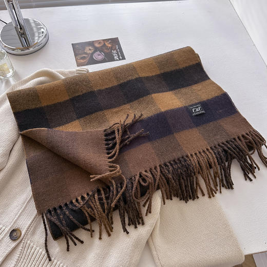 【多妈团购 明星同款双面羊毛系列围巾】吴昕、蓝盈莹同款，纱线亲肤，柔软细腻～可披可围，简约大气！时尚感满满-爱买买 商品图13