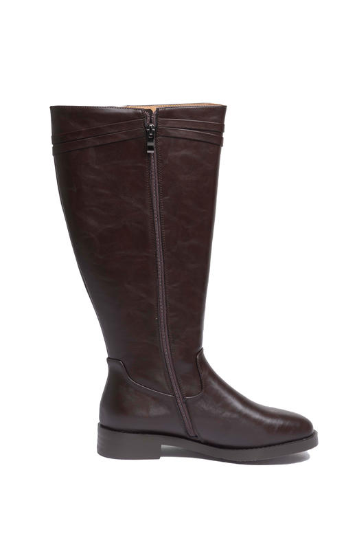 10天左右发货【全牛皮真皮长筒 不过膝 骑士靴】💥加大版本，正码正拍！💥参考筒围！靴筒高37.5厘米，跟高3.5厘米，单里、加绒，棕色、黑色可选，36-43码，牛皮鞋面，橡胶防滑底，头层猪皮垫底 商品图7