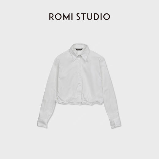 ROMI STUDIO“极简随性”轻酵洗棉质铝丝领口直身衬衫 RWCWSG7052 商品图0
