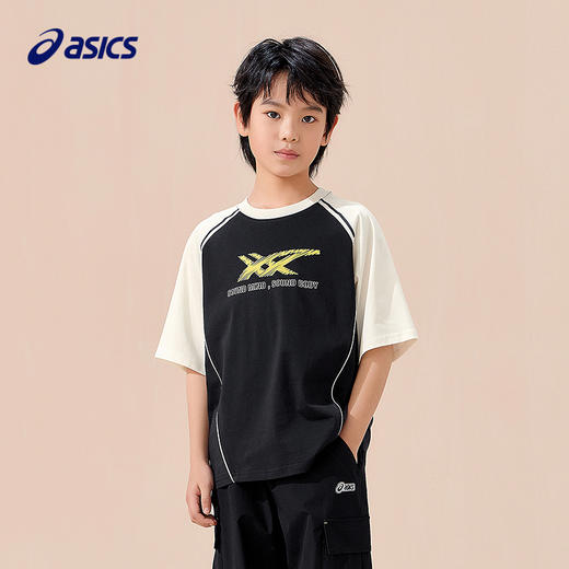 ASICS/亚瑟士童装25年夏季新款男童运动吸湿速干透气插肩T恤日式 商品图0