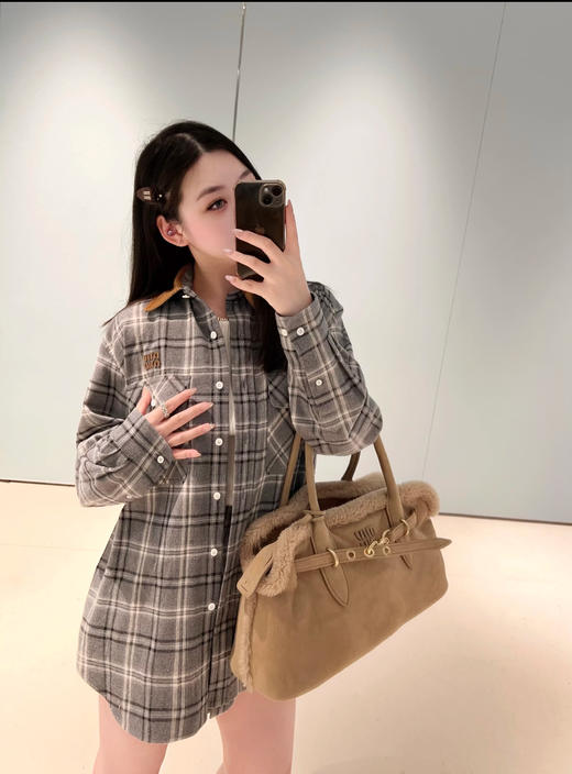 缪缪 新款格纹衬衫(KX*MM) 商品图2