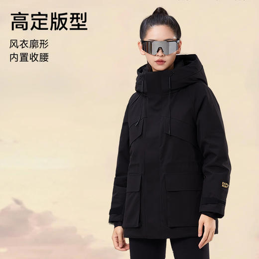 【品质鹅绒】个调 风壳4.0冬季新款90鹅绒收腰短款冲锋衣羽绒服8388 S-XL码黑色/紫色 商品图3